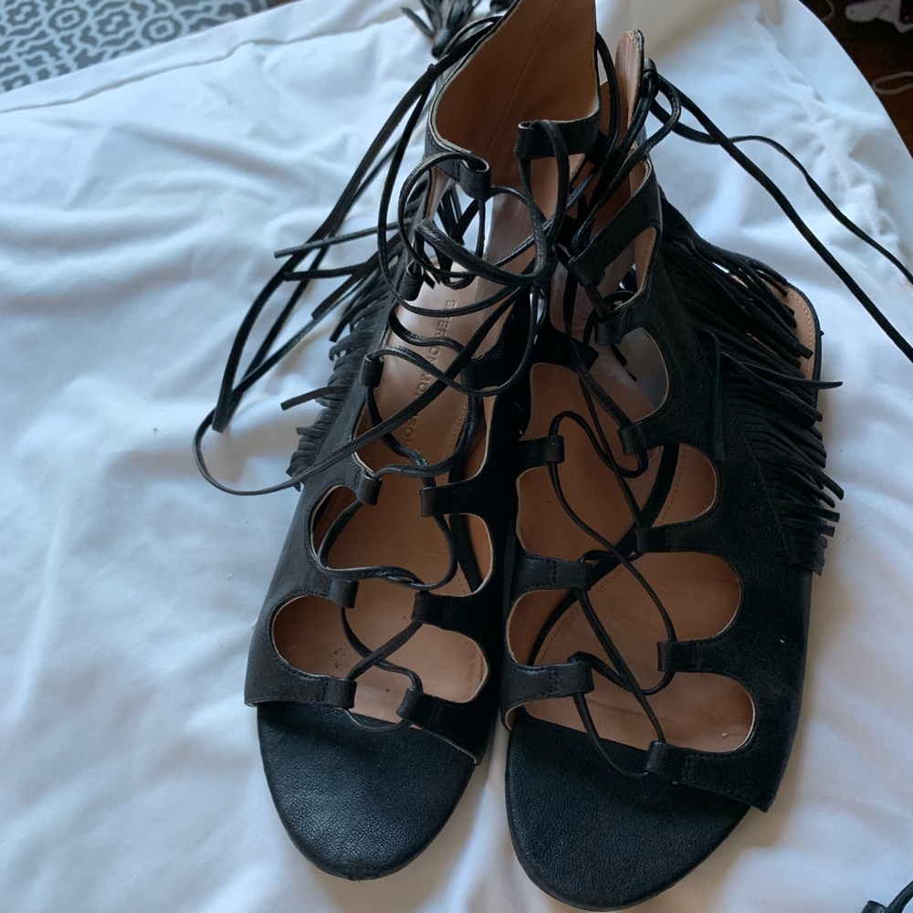 Black tassel sandals